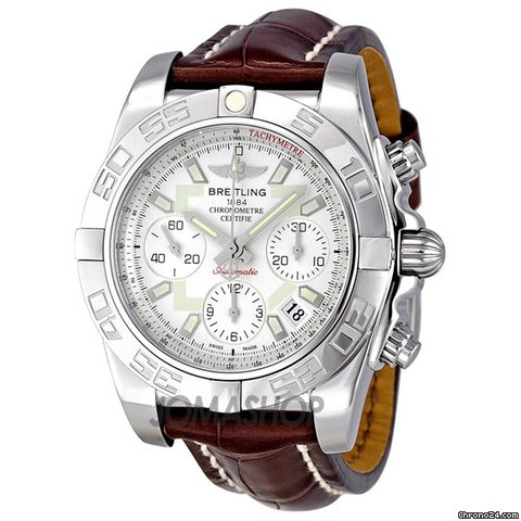 Breitling Chronomat 41 Automatic Chronograph Silver Dial Mens Watch AB014012-G711BRCT watches