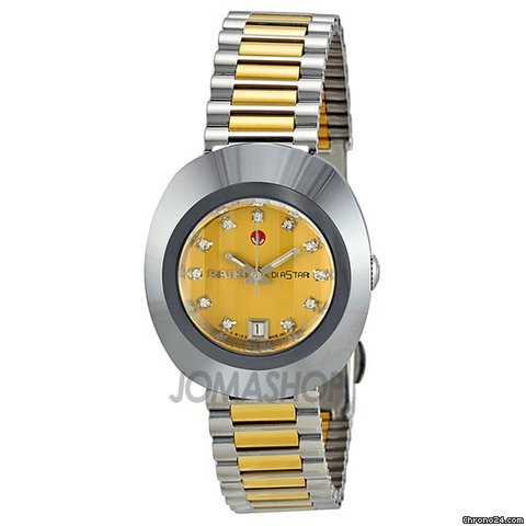 Rado Original Diastar Gold Tone Dial Two Tone Stainless Steel Mens Watch R12403633 watches
