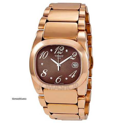 Tissot T-Moments Pink PVD Bracelet Brown Dial Ladies Watch T0093103329700 watches