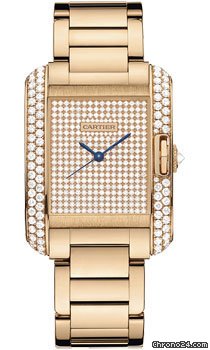 Cartier Tank Anglaise Pink Gold With Diamonds watches