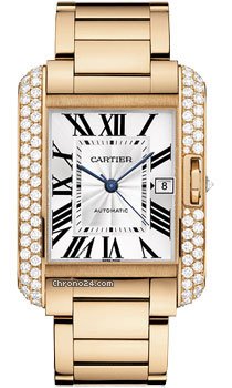 Cartier Tank Anglaise Pink Gold With Diamonds watches