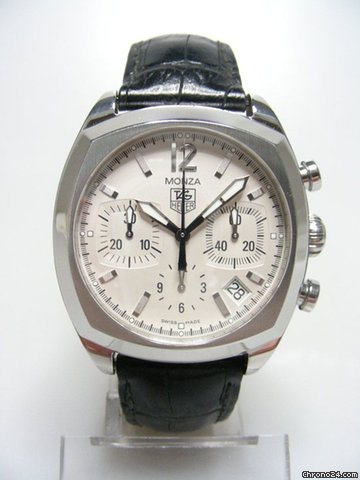 TAG Heuer Monza Chronographe steel/acier cadran silver dial watches