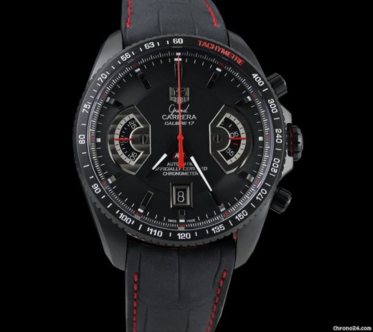 TAG Heuer Grand Carrera RS2 Chronograph Calibre 17 Black Titanium watches