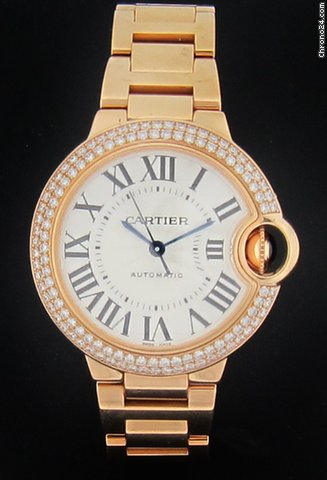 Cartier Rose Gold Ballon Bleu Automatic Diamond Watch watches