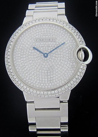 Cartier White Gold Ballon Bleu Pave Diamond Watch WE902045 watches