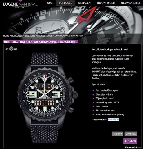 Breitling Chronospace Blacksteel watches