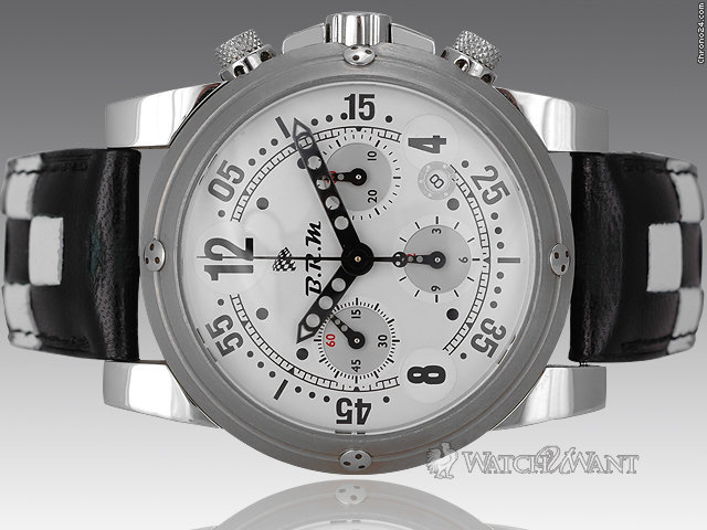 B.R.M GP44 Chronograph Ref. GP-44-102 44mm Titanium Case - Silver Dial - Black Hands - BNIB - Brand New watches