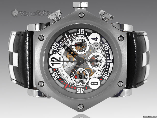 B.R.M SCR Racing 48mm Chronograph Ref. SCR-48CNRacing - SPECIAL LIMITED EDITION - Only 150 Pieces - 48mm Hexogonal Titanium Case - Skeletonixed Dial - Black Hands - BNIB - Brand New watches