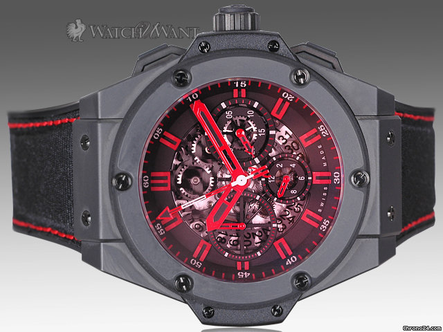 Hublot Big Bang King Power Chronograph - Congo Special Edition Only 100 Pieces - Skeleton Dial & Red Crystal - 48mm Black Ceramic - Brand New In Box watches