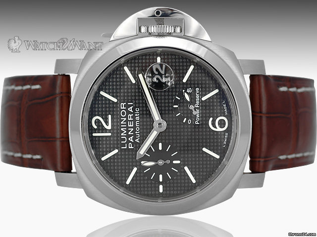 Panerai PAM 241 - Luminor Power Reserve - 40mm Stainless Steel - Black Waffle Textured Hobnail Dial watches