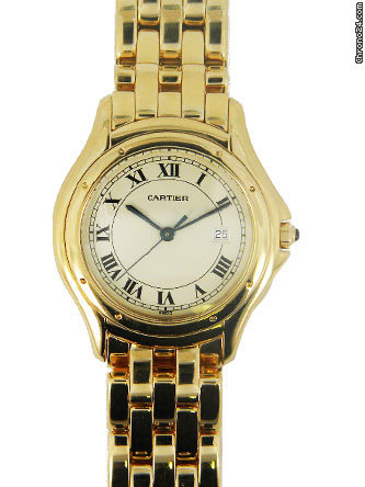 Cartier 18k yellow gold Cougar watches