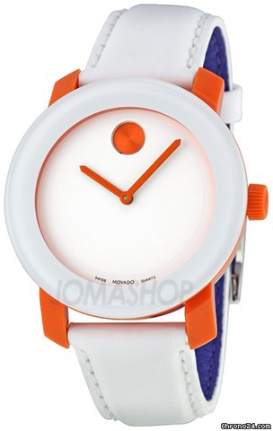 Movado Bold White Dial White Leather Strap Ladies Watch 3600007 watches