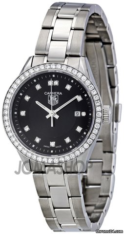 TAG Heuer Carrera Black Dial Diamond Ladies Watch WV1412BA0793 watches