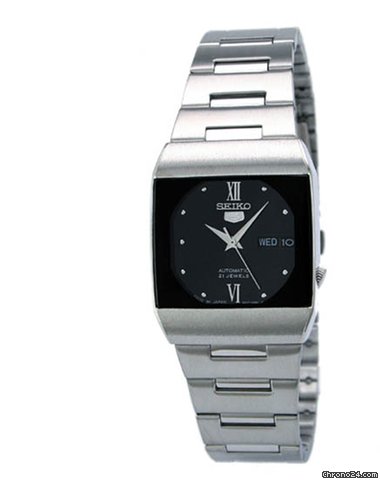 Seiko 5 Black Dial Stainless Steel Mechanical Ladies Watch SNY011 watches