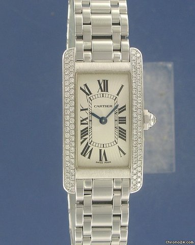 Cartier Tank Americaine White Gold Diamonds watches