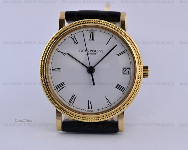 Patek Philippe Calatrava 18K Yellow Gold Automatic Hobnail Bezel White Dial 33MM watches