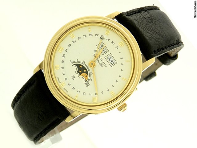 Replica Blancpain 18K/750 Gelbgold mit Mondphaser und Datumsanzeige-Automatik Watch