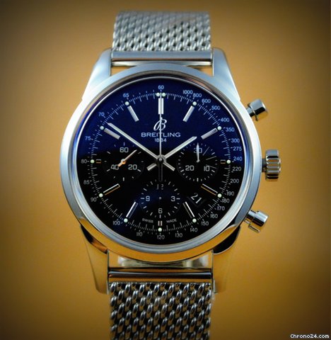 Breitling Transocean Chrono Chronograph Saphirglasboden Milanaise Band watches
