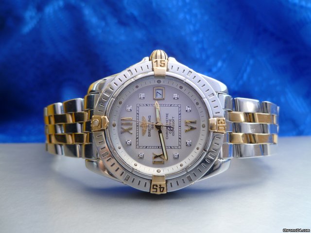 Breitling Lady Cockpit in Stahl-Gold mit Pilotband in Stahl-Gold Diam. watches