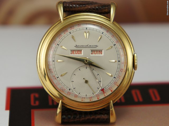Replica Jaeger-LeCoultre Triple Date 18K rare vintage mint original condition Watch