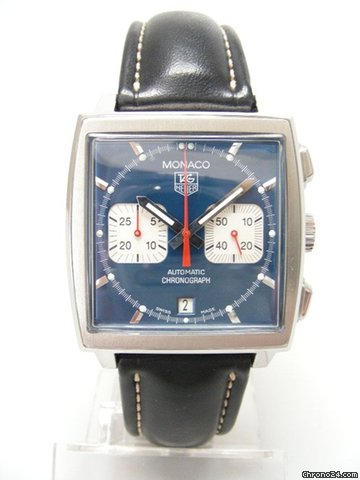 TAG Heuer Monaco chronographe steel/acier cadran bleu dial watches
