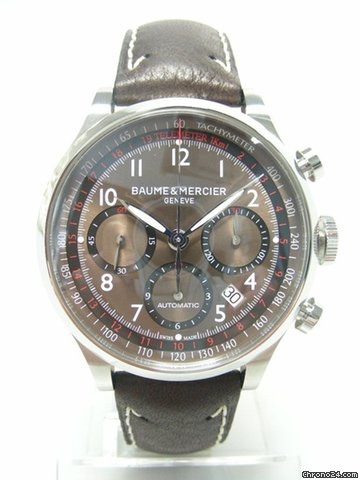 Baume & Mercier Capeland chronographe steel/acier cadran brun/brown dial watches