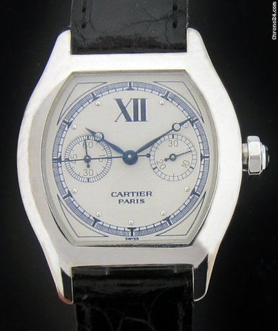 Cartier White Gold Tortue Privee Monopusher Chronograph Watch watches