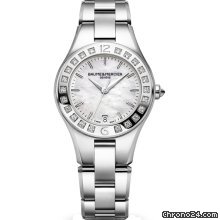 Baume & Mercier and Linea Mother of Pearl Dial Stainless Steel Diamond Ladies Watch MOA10072 watches