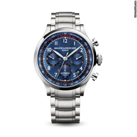 Baume & Mercier and Blue Dial Chronograph Stainless Steel Mens Watch M0A10066 watches