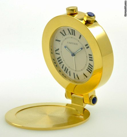 Cartier Pendulette Wecker vergoldet Tischuhr watches