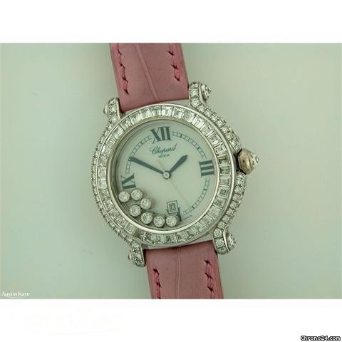 Chopard Happy Sport 18ct White Gold Diamond set quartz on strap watches