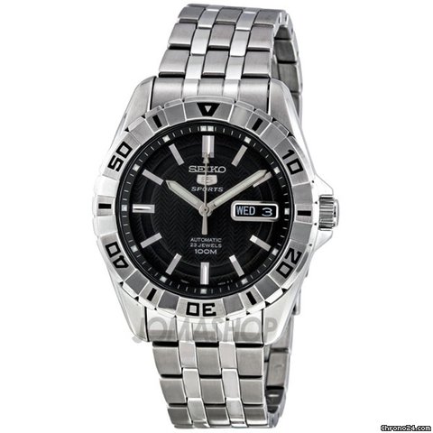 Seiko 5 Black Dial Automatic Mens Watch SNZH75 watches