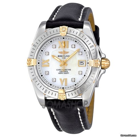 Breitling Lady Cockpit Diamond Black Leather Ladies Watch B7135612-A664BKLT watches