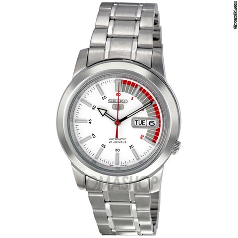 Seiko 5 Automatic Stainless Steel White Dial Mens Watch SNKK25 watches