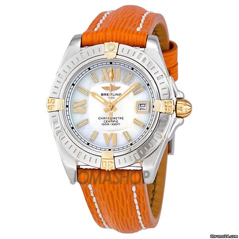 Breitling Lady Cockpit Mother of Pearl Orange Leather Ladies Watch B7135612/A662 watches
