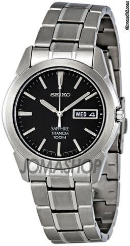 Seiko Black Dial Titanium Mens Watch SGG731 watches