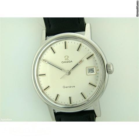 Omega Geneve steel manual on strap watches