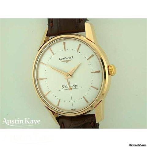 Longines Flagship Re-edition 18ct Rose Gold automatic on strap watches