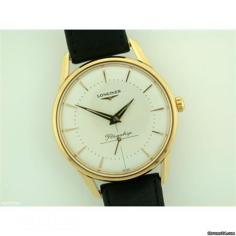 Longines Flagship 18ct gold automatic on strap watches