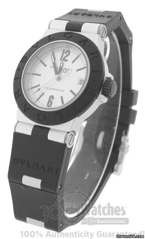 Bulgari Unisex AL32TA Two Tone Aluminum Quartz Date Mid Size Watch watches