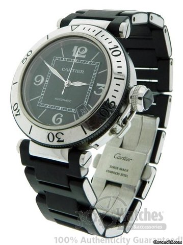 Cartier Seatimer 2790 Black Dial Automatic Date Watch watches