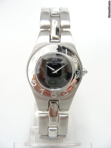 Baume & Mercier Linea full steel/complet acier cadran noir/black dial watches