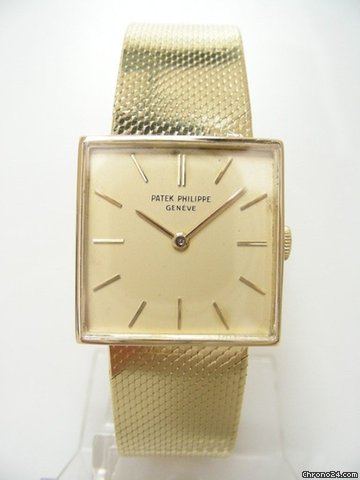 Patek Philippe Classique 3430 vintage carre full yellow gold/complet or jaune cadran gold dial watches