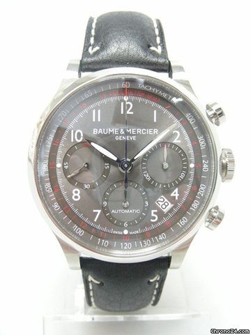 Baume & Mercier Capeland chronographe steel/acier cadran ardoise/dark grey dial watches