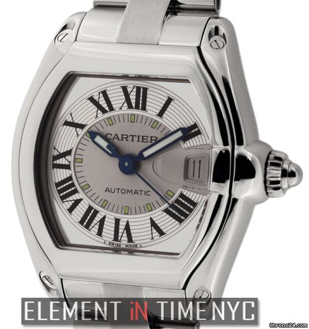 Cartier Roadster Stainless Steel 37mm Silver Dial W62025V3 watches
