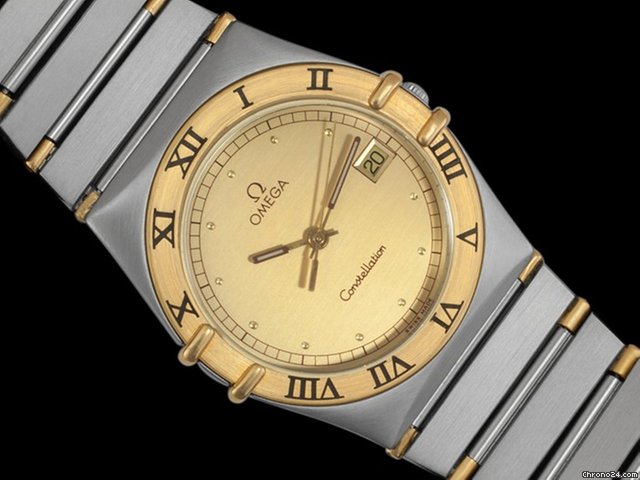 Omega Mens CONSTELLATION, Quartz, 35mm - Brushed Steel and Y watches