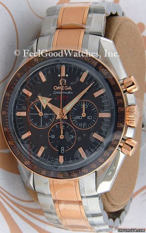 Omega 321.90 Speedmaster Broad Arrow Chronograph, Steel & Red Go watches