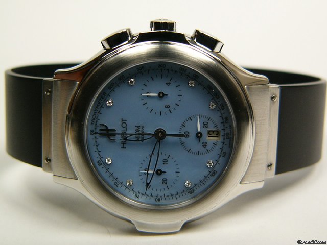 Hublot Depose Elegant chronograph steel, diamonds and rubber mod. 1640.1 watches