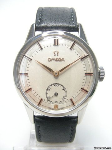 Omega Classique vintage steel/acier cadran silver dial watches