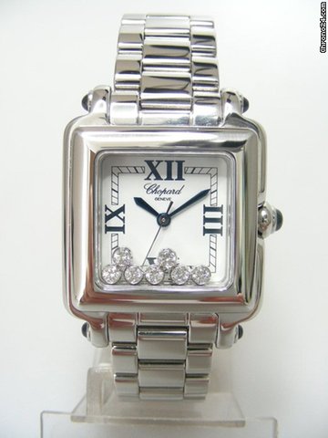 Chopard Happy Sport Square Diamonds full steel/complet acier cadran blanc/white dial watches